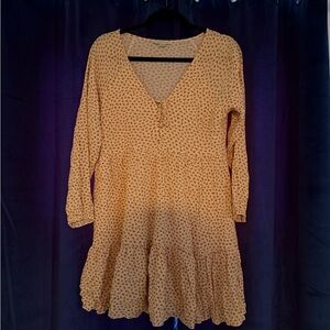 Floral Print Yellow Dress